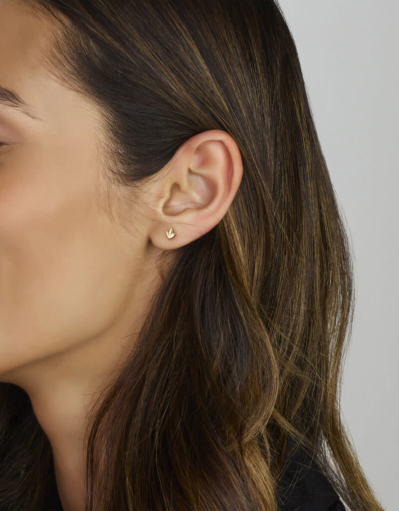 Verguld zilver - Oorknoppen - Blad