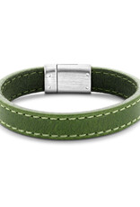 Thomss Leren armband - Groen - 20 cm