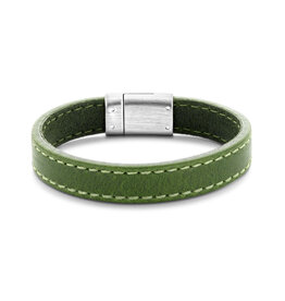 Thomss Leren armband - Groen - 20 cm