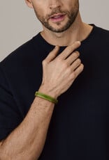 Thomss Leren armband - Groen - 20 cm