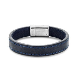 Leren armband - Blauw - 20 cm