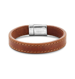 Leren armband - Cognac - 20 cm