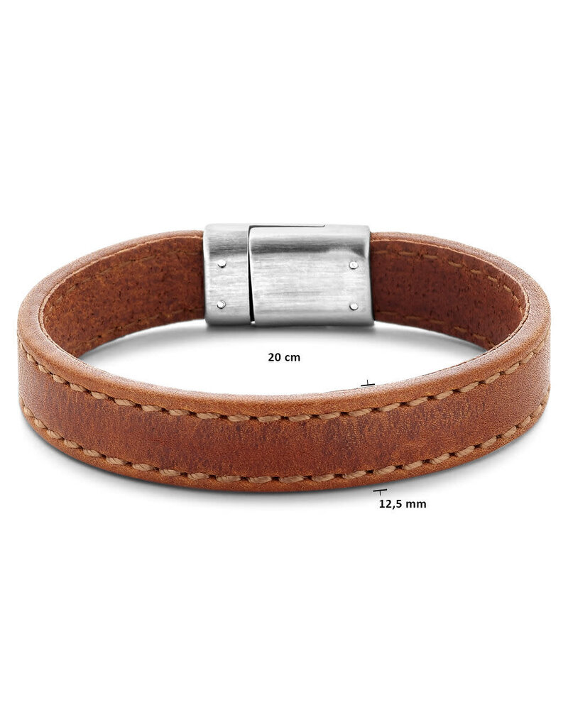 Thomss Leren armband - Cognac - 20 cm