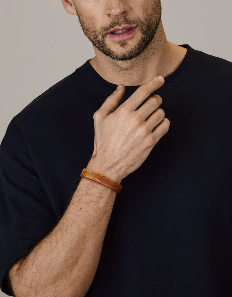 Thomss Leren armband - Cognac - 20 cm