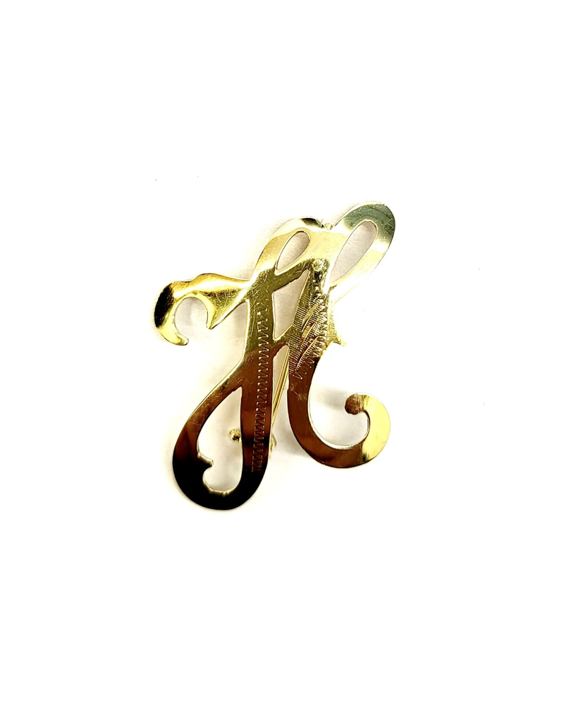 Occasions by Marleen Occasions by Marleen - 14 karaats - Gouden Broche - Letter H