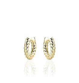 Gisser Hoops - Verguld zilver oorringen - 13.5 mm - Getorst