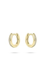 Gisser Hoops - Verguld zilver oorringen - Zirkonia - 12 mm