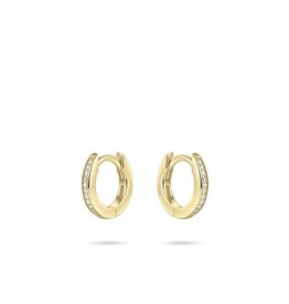 Gisser Hoops - Verguld zilver oorringen - Zirkonia - 12 mm