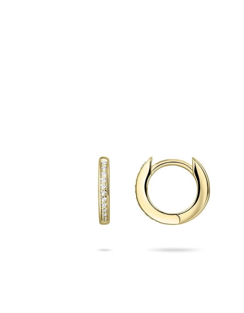 Gisser Hoops - Verguld zilver oorringen - Zirkonia - 12 mm
