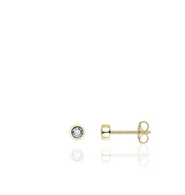 Gisser Verguld zilver oorknoppen - Zirkonia - 4 mm