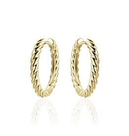 Gisser Hoops - Verguld zilver oorringen - 22 mm - Getorst