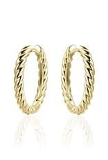 Gisser Hoops - Zilver vergulde oorringen - Gerhodineerd - 22 mm - Getorst