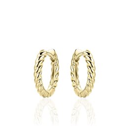 Gisser Hoops - Verguld zilver oorringen - 18 mm - Getorst
