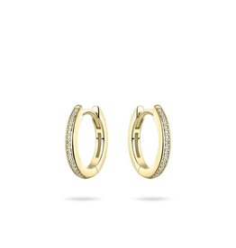 Gisser Hoops - Verguld zilver oorringen - Zirkonia - 15 mm