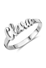 Zilveren naam ring model Clara