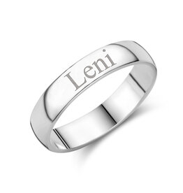 Zilveren ring met tekst - Bol 4mm