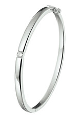 Zilveren bangle - Gerodineerd - Zirkonia - 60 mm