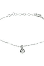 Zilveren armband - Gerhodineerd - Zirkonia - 16 /19 cm
