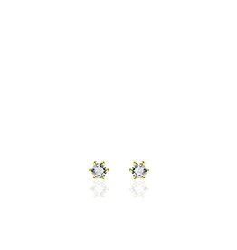 Gisser Verguld zilver - Oorknoppen - Solitair - Zirkonia - 3 mm