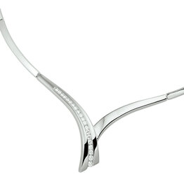Zilveren collier - Gerhodineerd - Zirkonia - 42 cm