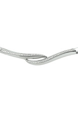 Zilveren choker - Gerhodineerd - Zirkonia - 43+3 cm