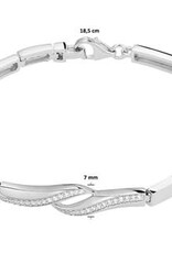 Zilveren armband - Gerhodineerd - Zirkonia - 7 mm - 18.5 cm