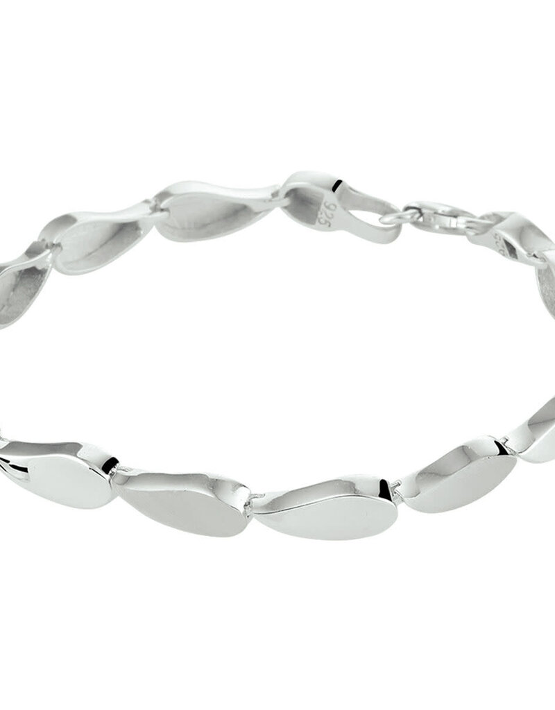 Zilveren armband - Gerhodineerd - Mat/glanzend - 19 cm