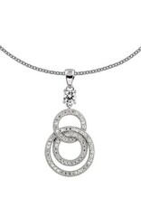 Diamonfire Zilveren collier met hanger - Gerhodineerd - Zirkonia - 45 cm