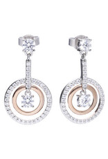 Diamonfire Zilveren oorhangers - Rosé accent - Gerhodineerd - Zirkonia