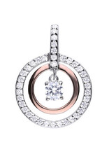 Diamonfire Zilveren collier - Rosé accent - Gerhodineerd - Zirkonia - 45 cm