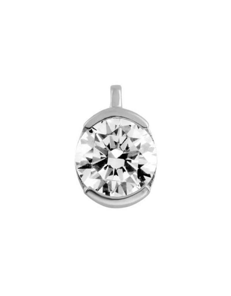 Diamonfire Zilveren collier - Gerhodineerd - Zirkonia - 45 cm