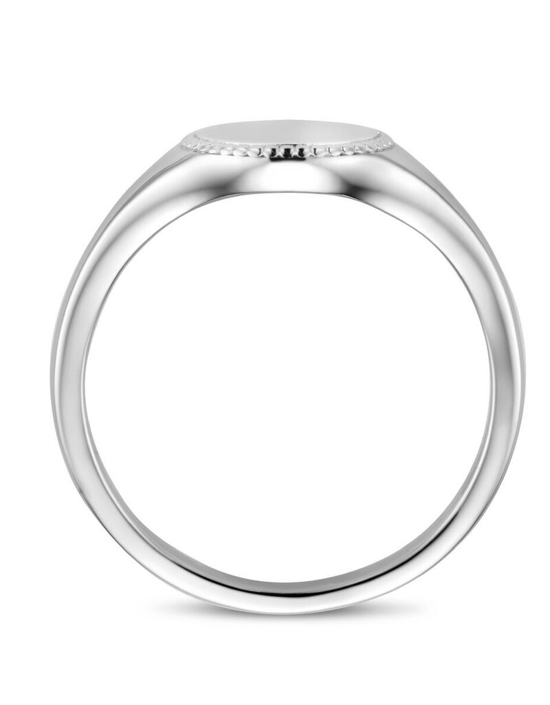 Zilveren ring - Gerhodineerd - Monogram - Maat 17.75