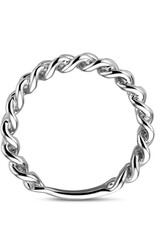 Zilveren ring - Gerhodineerd - Schakels - Maat 18.5