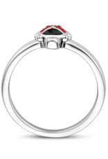 Zilveren kinderring - Gerhodineerd - Emaille - Lieveheersbeestje - Maat 14.5