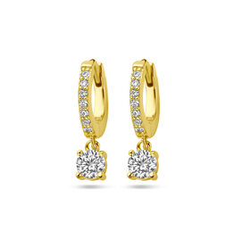 Verguld zilver- Oorringen - Zirkonia