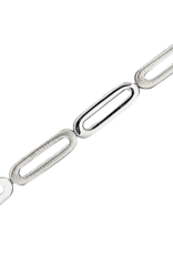 Zilveren collier - Gerhodineerd - Mat/glanzend - 45 cm