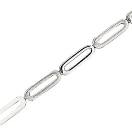 Zilveren collier - Gerhodineerd - Mat/glanzend - 45 cm