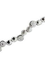 Zilveren armband - Gerhodineerd - Mat/glanzend - Zirkonia - 19 cm