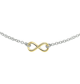 Zilver / Zilver verguld collier - Infinity - 40 + 4 cm