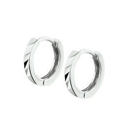 Zilveren oorringen - Gerhodineerd - Vlak