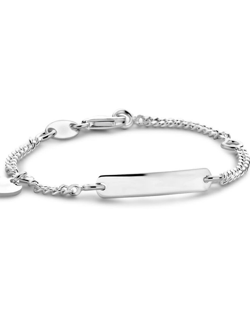 Zilveren graveerarmband - Gourmet - Hartjes bedel - 9- 11 cm