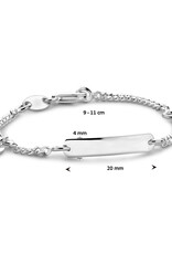 Zilveren graveerarmband - Gourmet - Hartjes bedel - 9- 11 cm