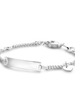 Zilveren graveerarmband - Gourmet - Hartjes bedel - 9- 11 cm