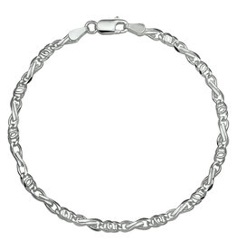 Zilveren armband - Gerhodineerd - Valkenoog - 3.5 mm - 18 cm