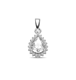 Zilveren hanger - Gerhodineerd - Zirkonia