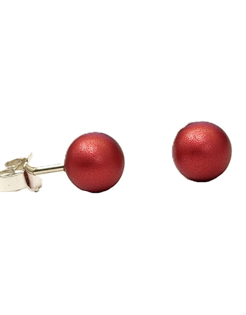 Otracosa Otracosa - Aluminium oorknoppen met zilveren steker - ST331 Rood