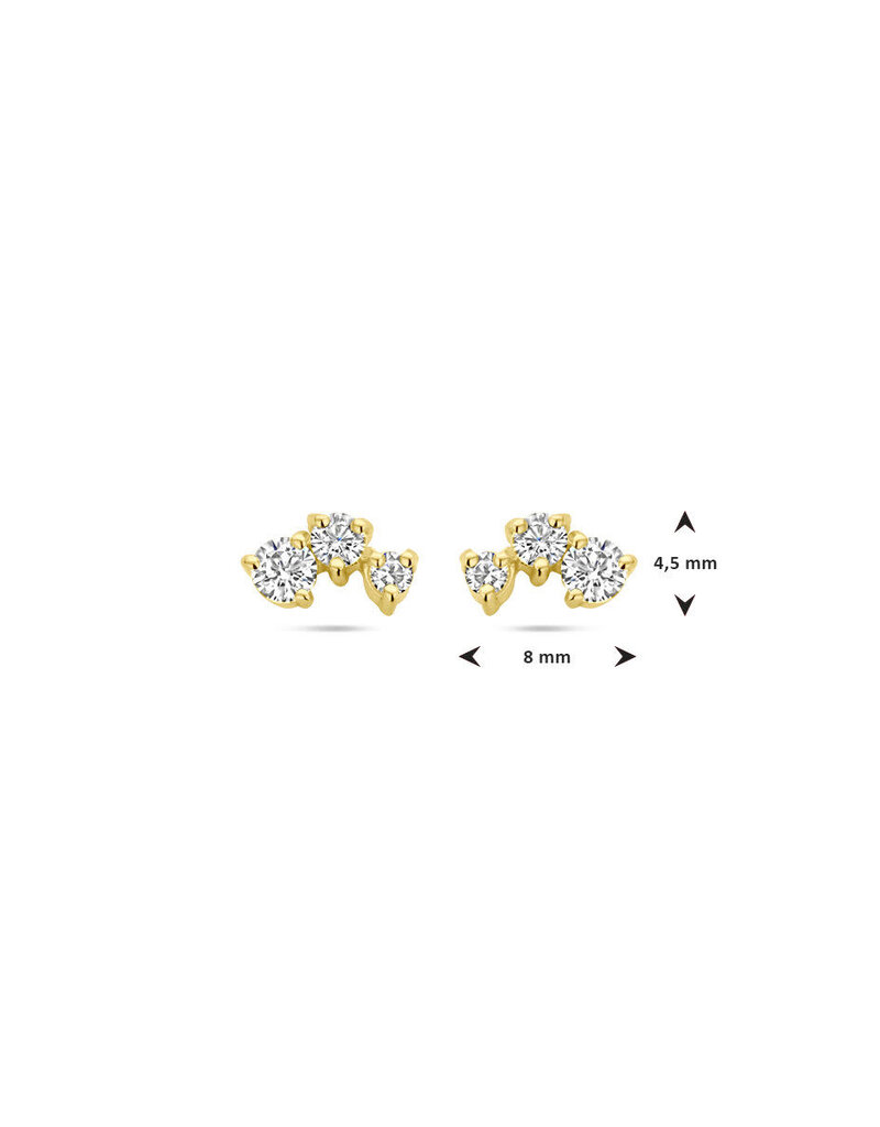 Verguld zilver oorknoppen - Zirkonia