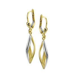 Gouden oorhangers - 14 karaats - Bicolor
