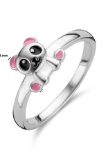 Zilveren ring - Gerhodineerd - Emaille - Panda