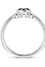 Zilveren ring - Gerhodineerd - Emaille - Panda